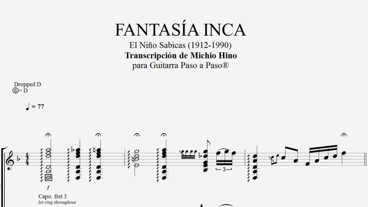 FANTASÍA INCA - Niño SABICAS - Tablatura por Jesús Amaya...
