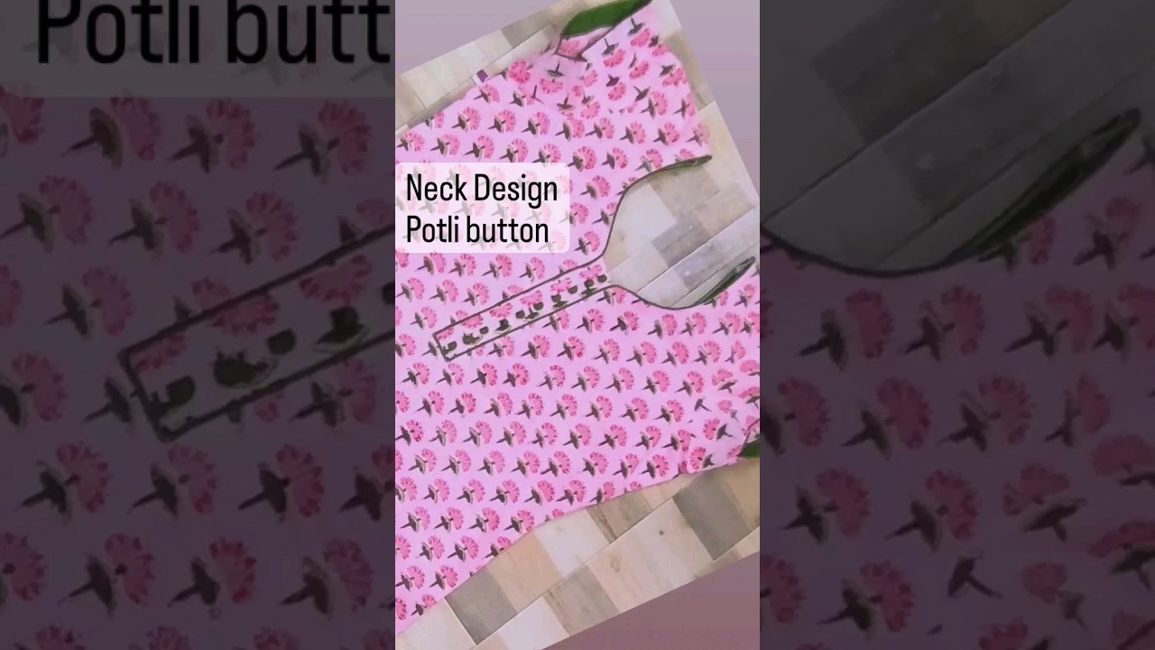 potli button neck design/how to attach invisible foam button on neck/designer neck with potli button