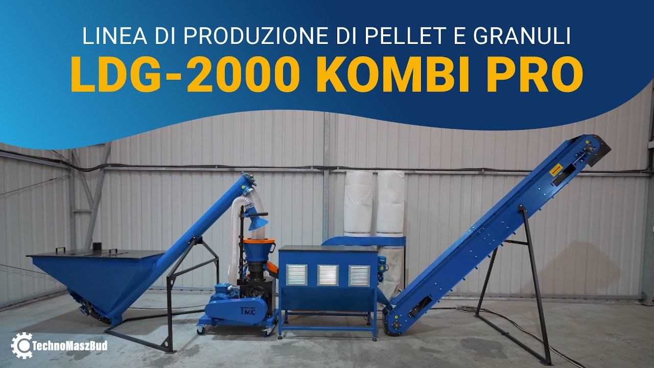 Linea di produzione di pellet LDG-2000 KOMBI PRO / 18kw, fino a 220kg / h.