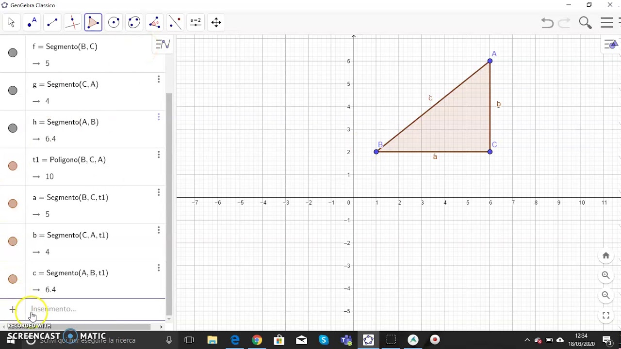 Piano cartesiano con Geogebra