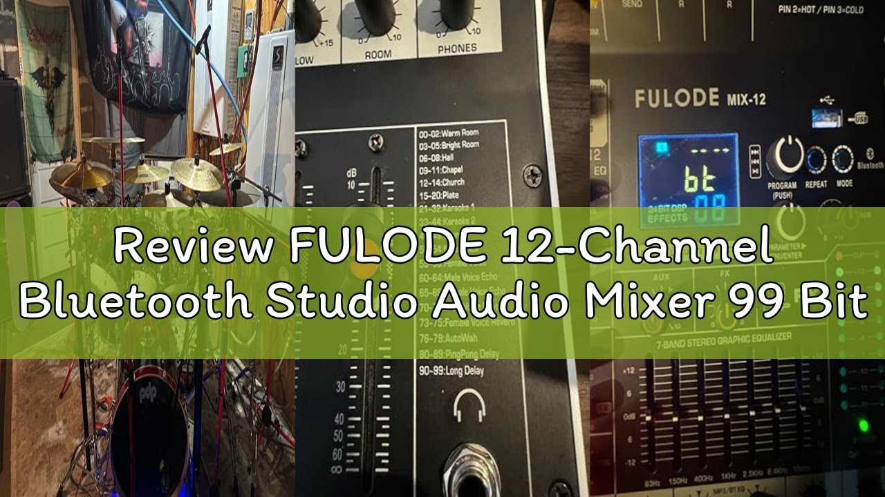 Review FULODE 12-Channel Bluetooth Studio Audio Mixer 99 Bit DSP Digital Processor w/USB MP3 for PC