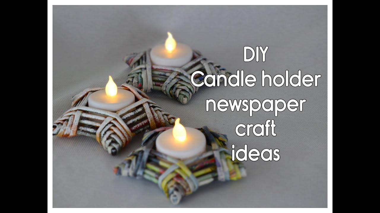 DIY Star Candle Holder. Newspaper craft. Stjerne lysestager af avispapir.
