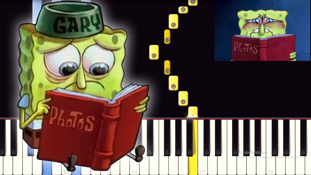 Spongebob - Gary Come Home - EASY Piano tutorial
