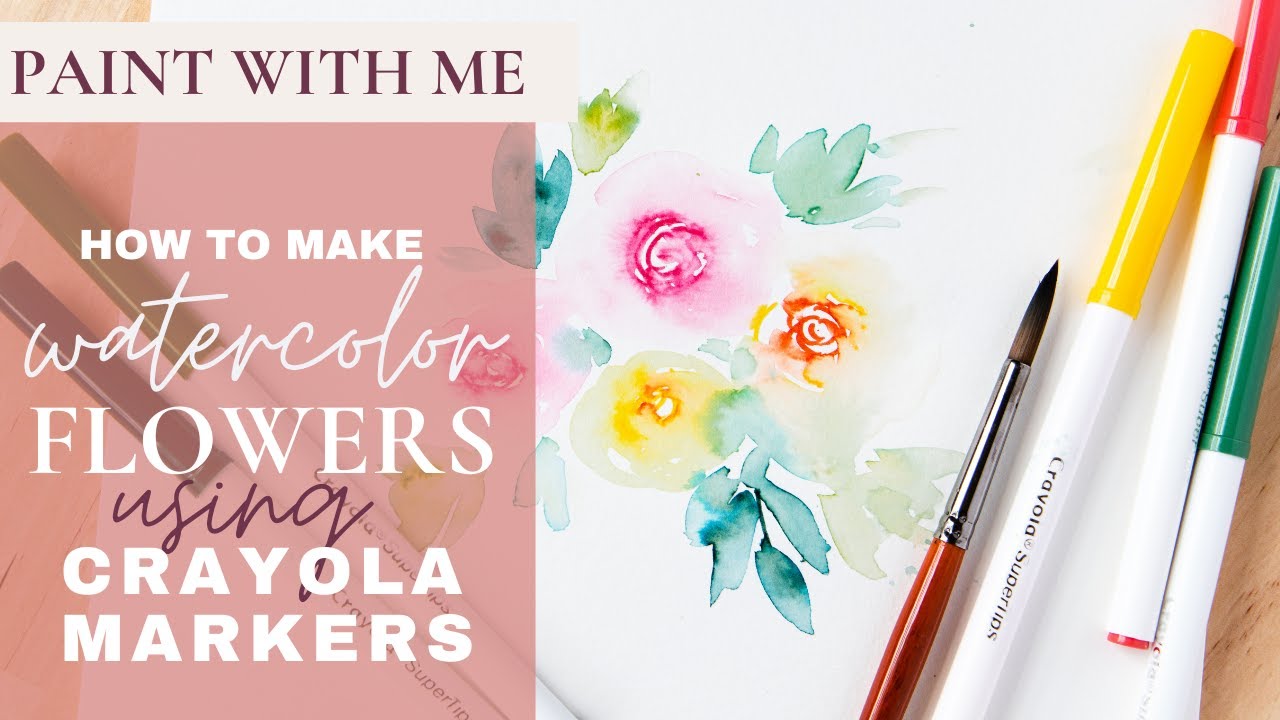 How to Paint Watercolor Flowers with Crayola Markers
