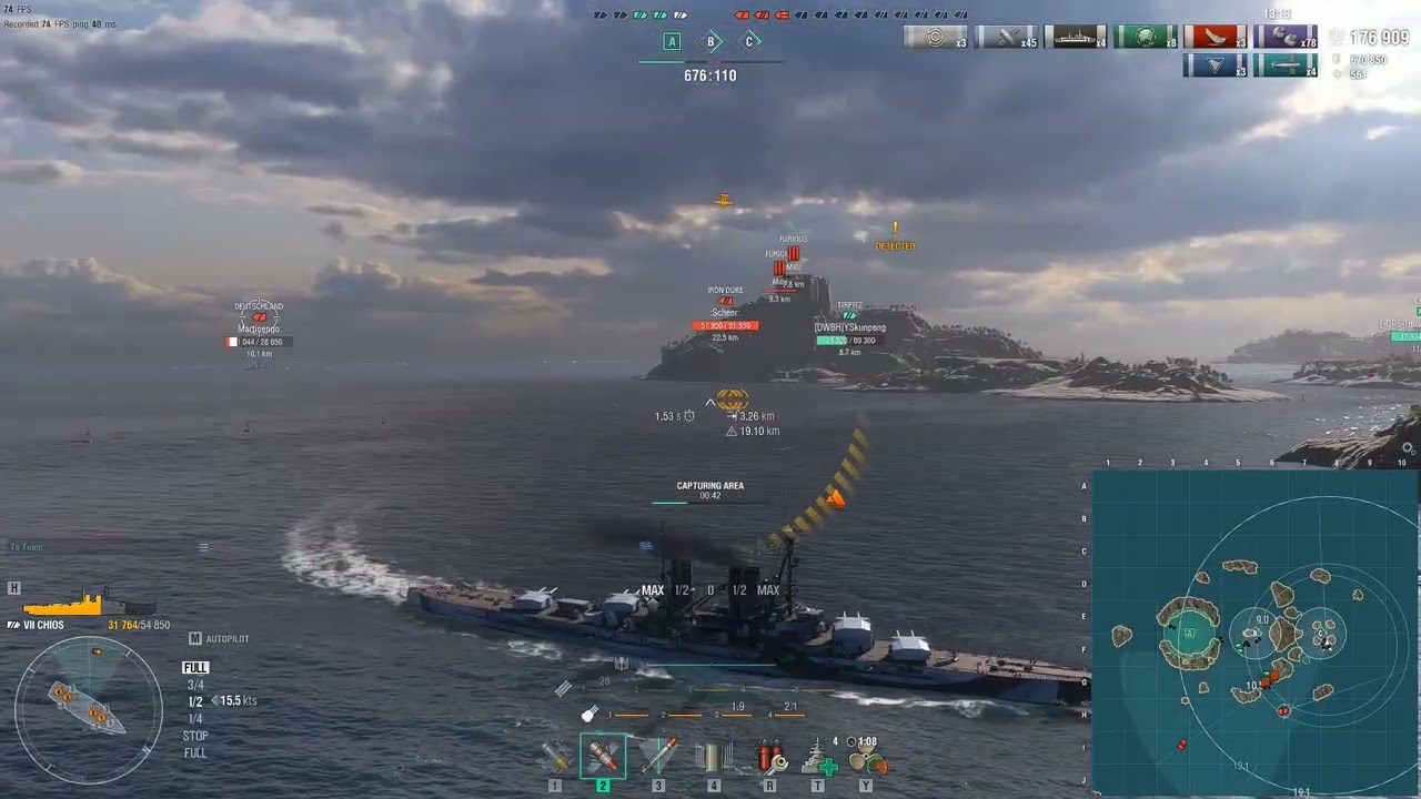Chios เรือประจัญบานกรีซ Tier VII Asymmetric Battles