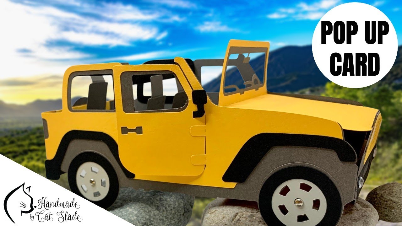 HOW TO MAKE  JEEP POP UP CARD FROM SVGCUTS