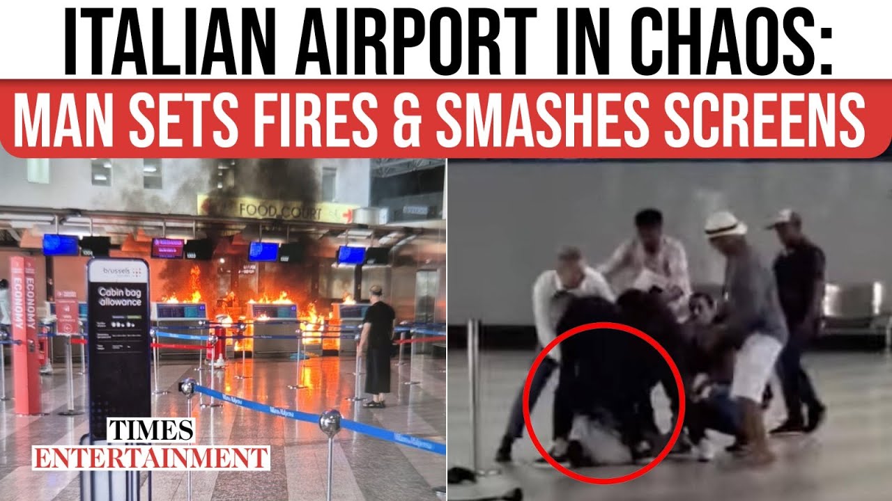 Milan Airport in Flames: Hammer-Wielding Man Sets Fires, Smashes Screens as Tourists Run | VIRAL