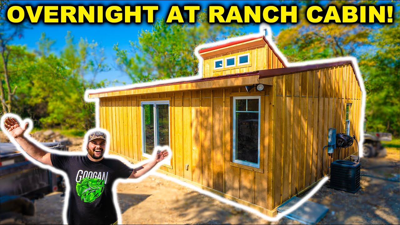 My FIRST TIME Staying OVERNIGHT in the BRAND NEW Ranch Cabin!!!