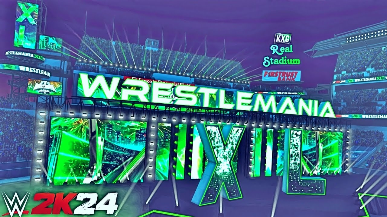 WrestleMania XL V2 W/ Real Stadium And Lightning Modded Arena Showcase With RTX ENTRANCES | WWE 2K24