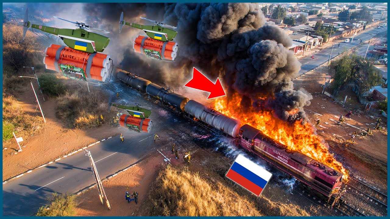 Ukraine Planted Mines on Railway – Flipped Russian Train – Then Blew Up 1000 Tons of Diesel