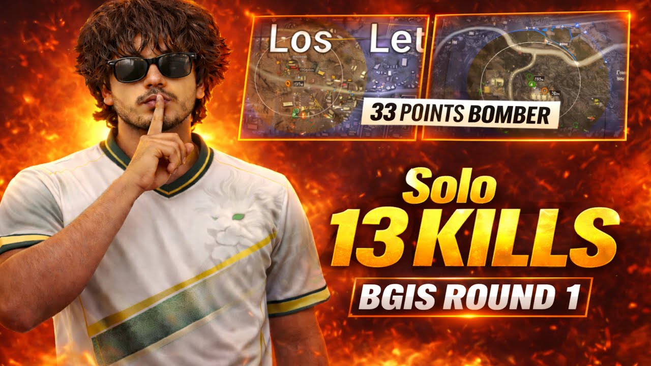13 SOLO KILLS 😈 | BGIS ROUND 1 2026 | 33 POINTS BOMBER IGL POV 