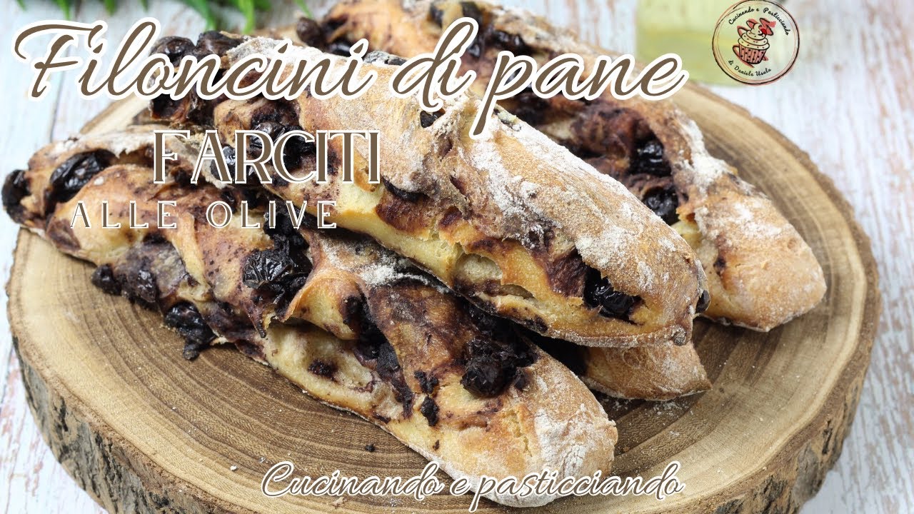 FILONCINI DI PANE ALLE OLIVE croccanti e saporiti
