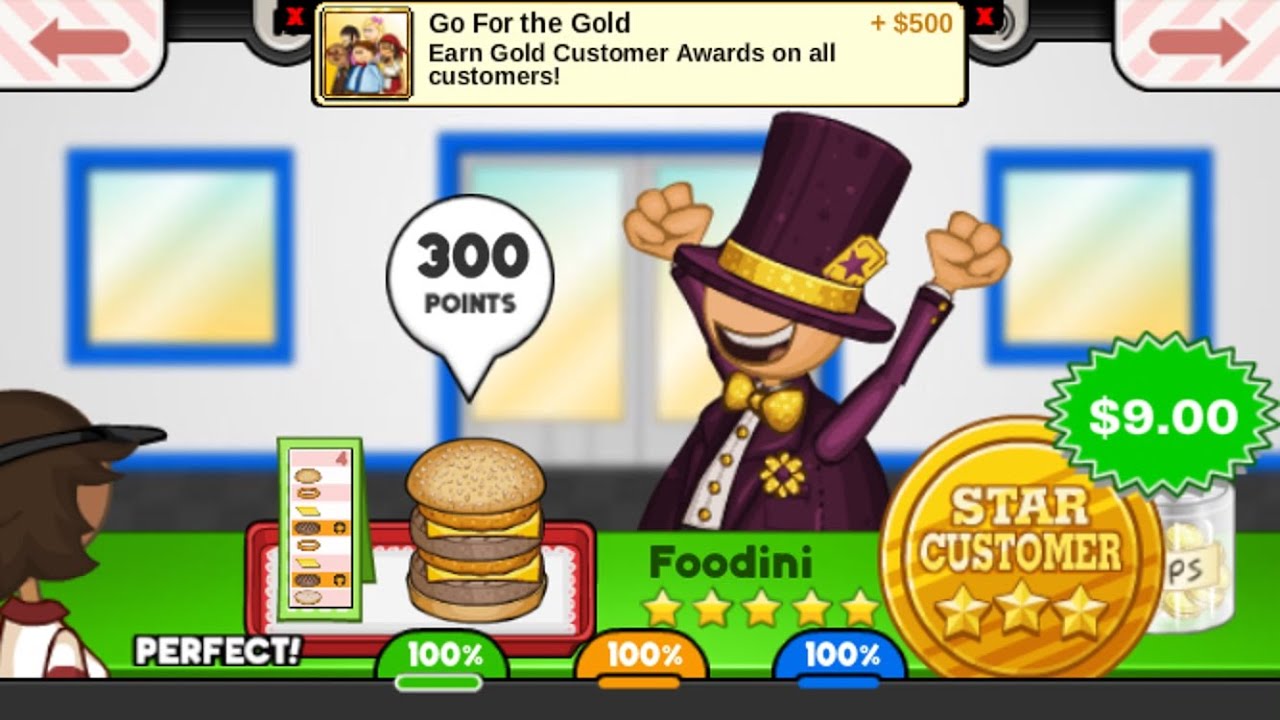 Papa’s Burgeria To Go! - All Gold Customers (Perfect Day)