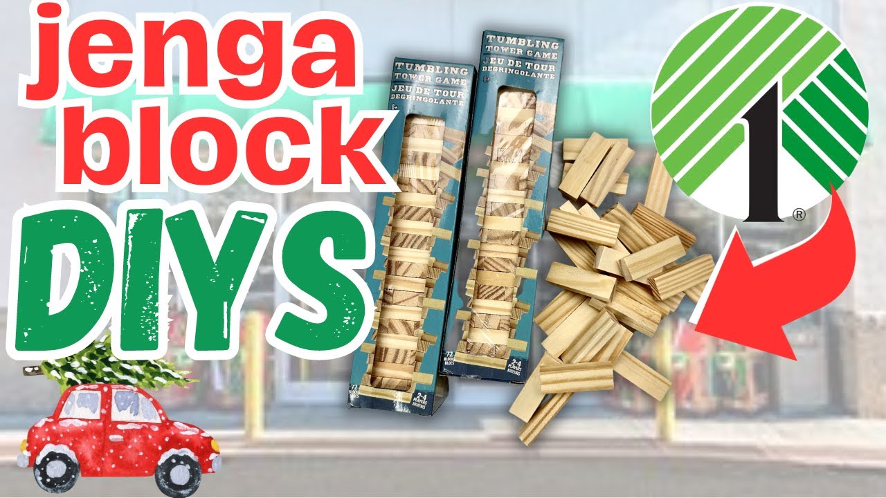 EASIEST Christmas DIY Decor Using Dollar Tree JENGA Blocks