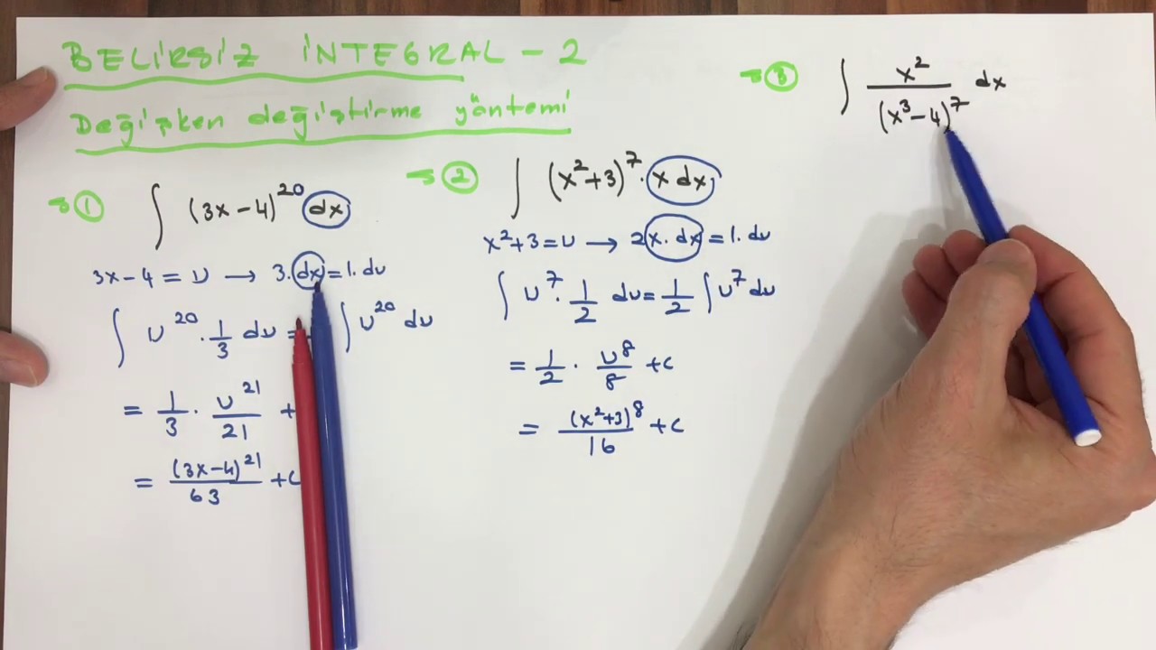 İNTEGRAL -2 ( Değişken değiştirme yöntemi )