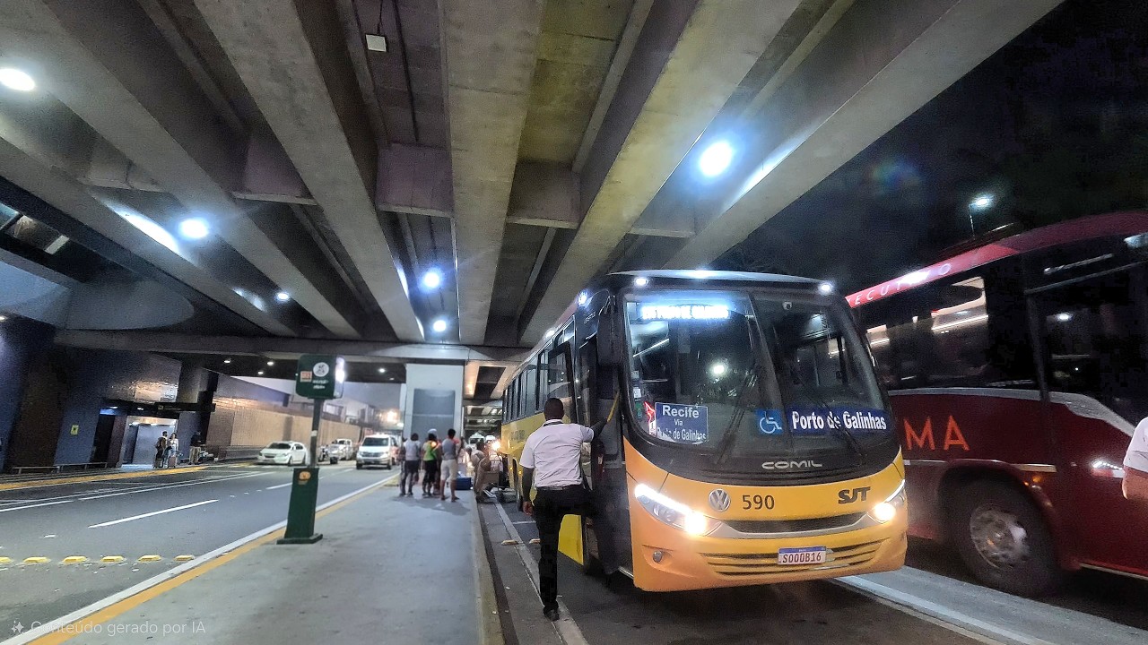 Ônibus no aeroporto do Recife para Porto de galinhas
