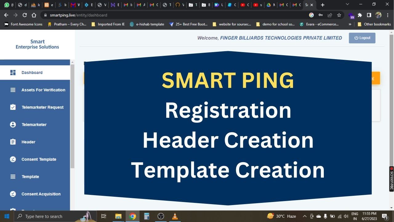 Smartping DLT Registration | Header Registration | Template Registration