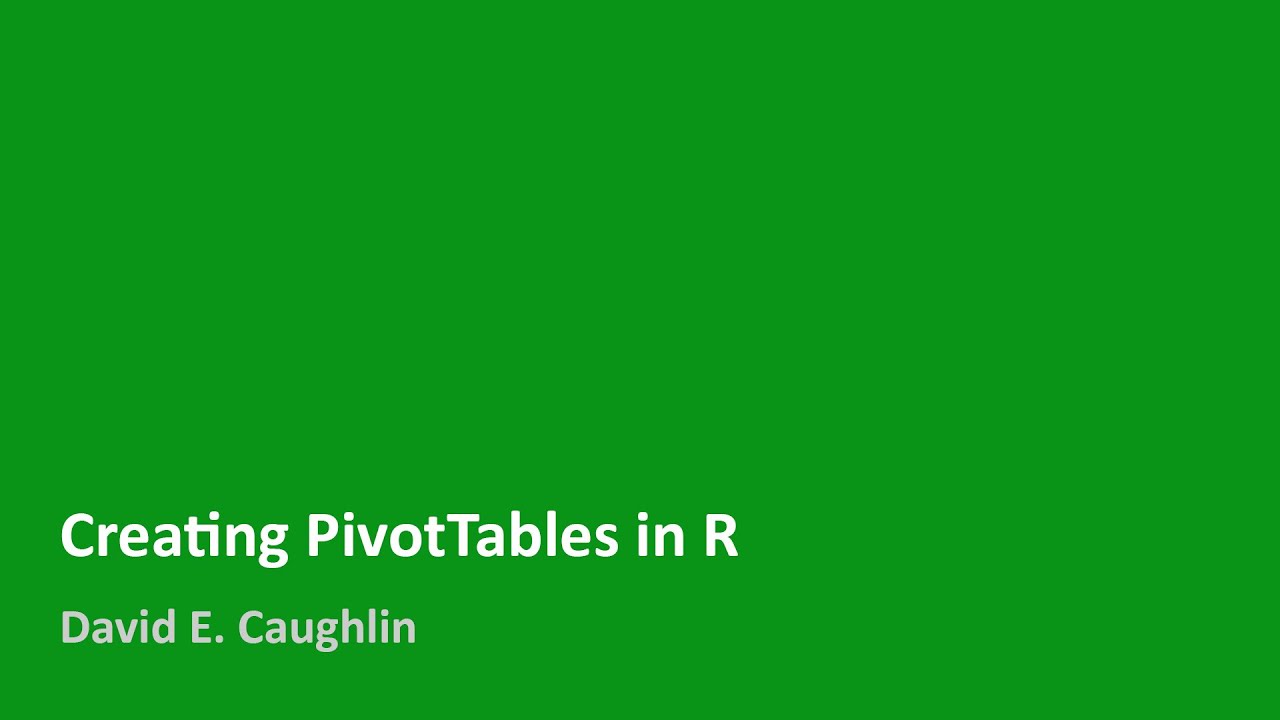 Creating PivotTables in R