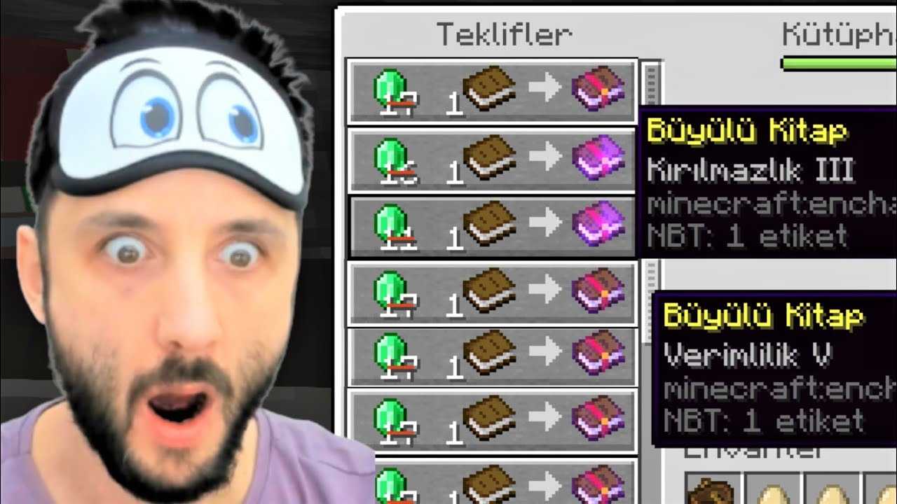 Tüm Büyüler 1 ZÜMRÜT ( XP ve ZÜMRÜT KASMA SİSTEMİ) Minecraft Tek Hardcore 8.Bölüm