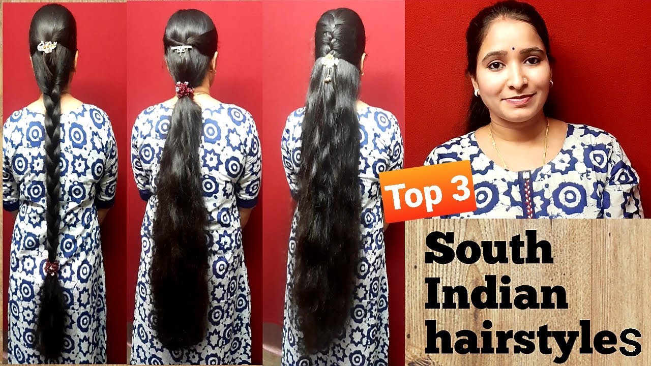 Top 3 South Indian clipped hairbraid in telugu || hairstyles || టాప్ 3 సౌత్ ఇండియన్ హెయిర్ స్టైల్స్