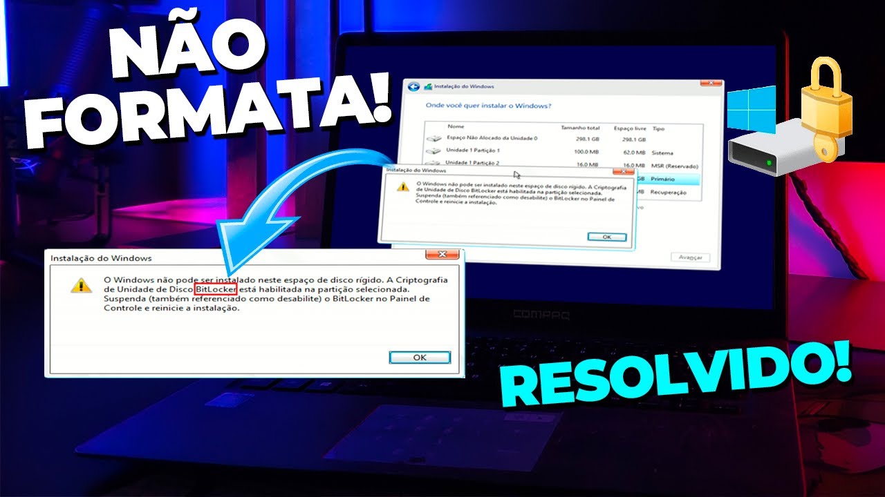 Windows 11 BLOQUEADO HD/SSD para NÃO SER Formatado! Veja Como DESBLOQUEAR o BitLocker  do Seu PC