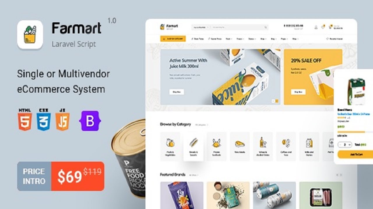Farmart   Single or Multivendor Laravel eCommerce System