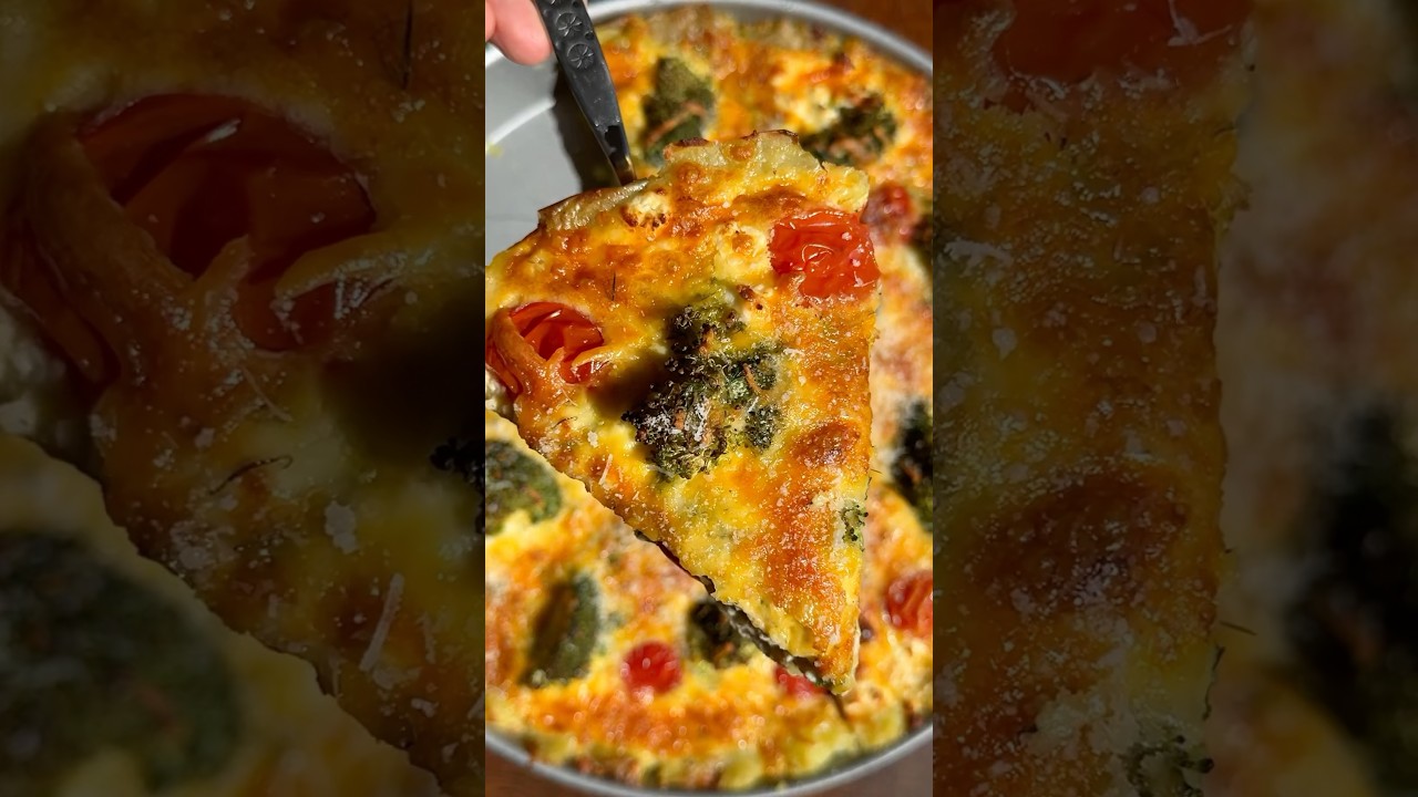 Potato Crust Quiche with Broccoli #asmrcooking #cookingshorts