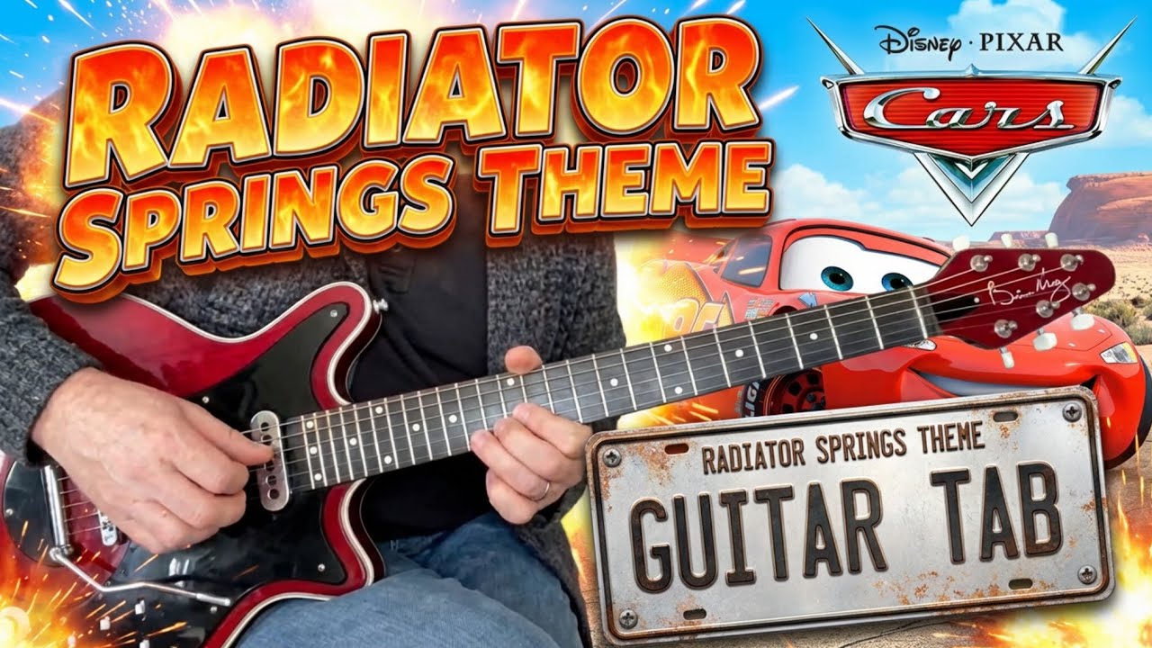 Radiator Springs Theme - Disney Cars Guitar Play Along (Guitar Tab)