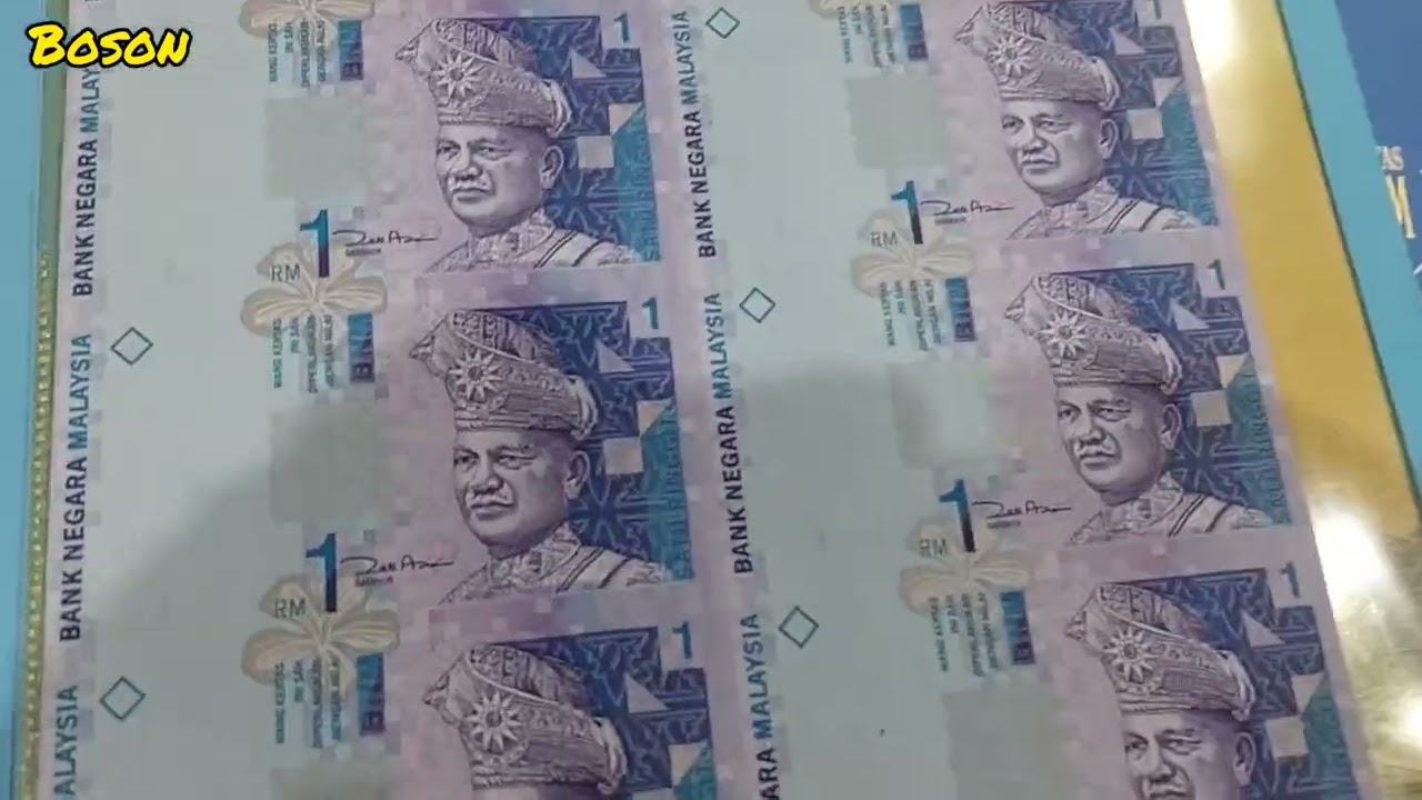 Uncut sheet of 8  RM1 Malaysia banknote 末剪切一套8张一令吉钞票 2000 