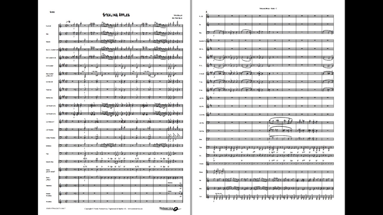 Stealing Apples - Arr: Reid Gilje. Available for Brass and Concert Band, Grade 4,5.