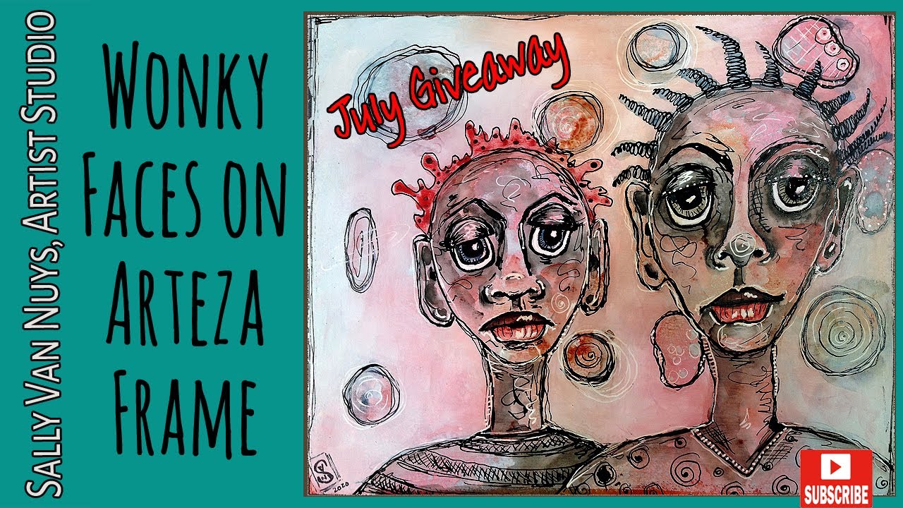 July Giveaway Project | Wonky Faces on Arteza Folded Frame