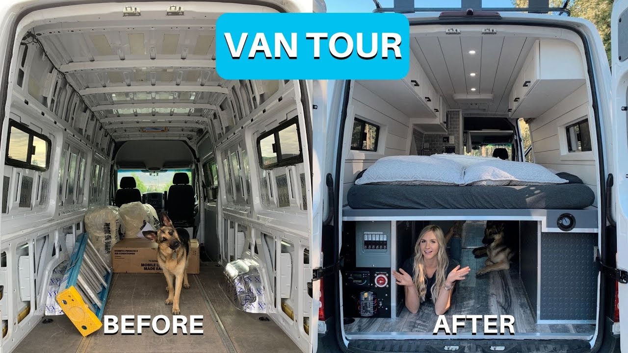 VAN TOUR | Couple Lives in Beautiful Self-Converted Sprinter Van
