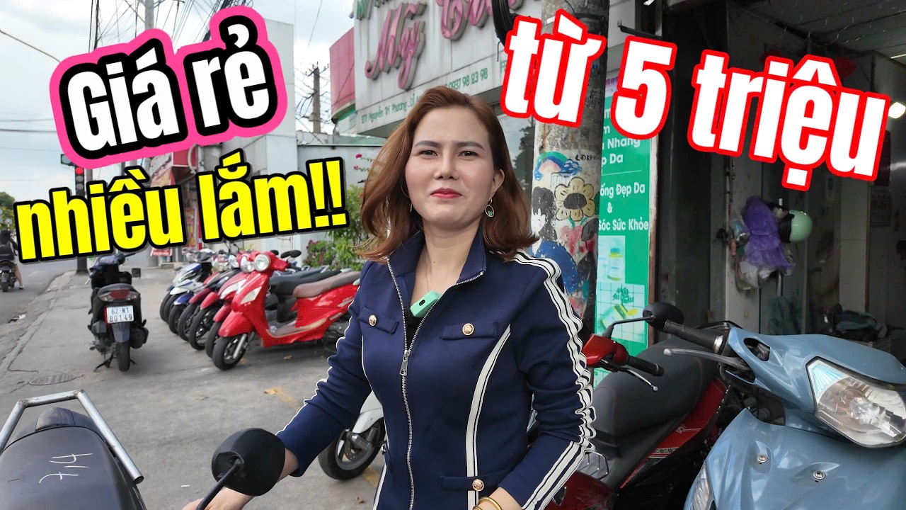 Cô gái áo xanh bán Liberty Vespa 5tr8 đồng giá Jupiter Ex nhỏ Nouvo Vision...Lời ít cũng bán