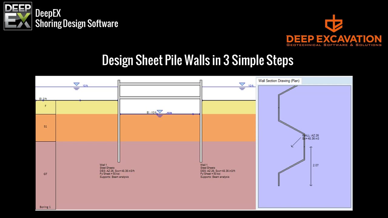 DeepEX Cofferdam Design Sheet Pile Walls in 3 Steps