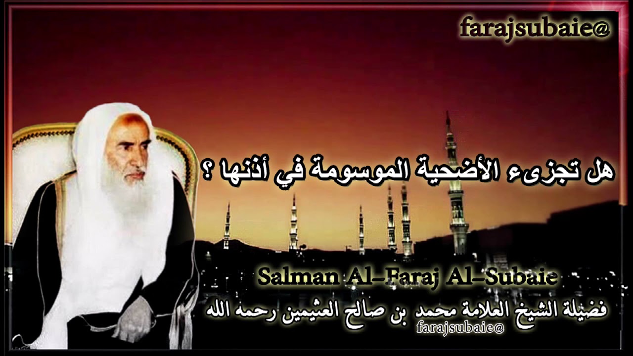 هل تجزئ الأضحية الموسومة في أذنها ؟ ، الشيخ محمد بن عثيمين رحمه الله
