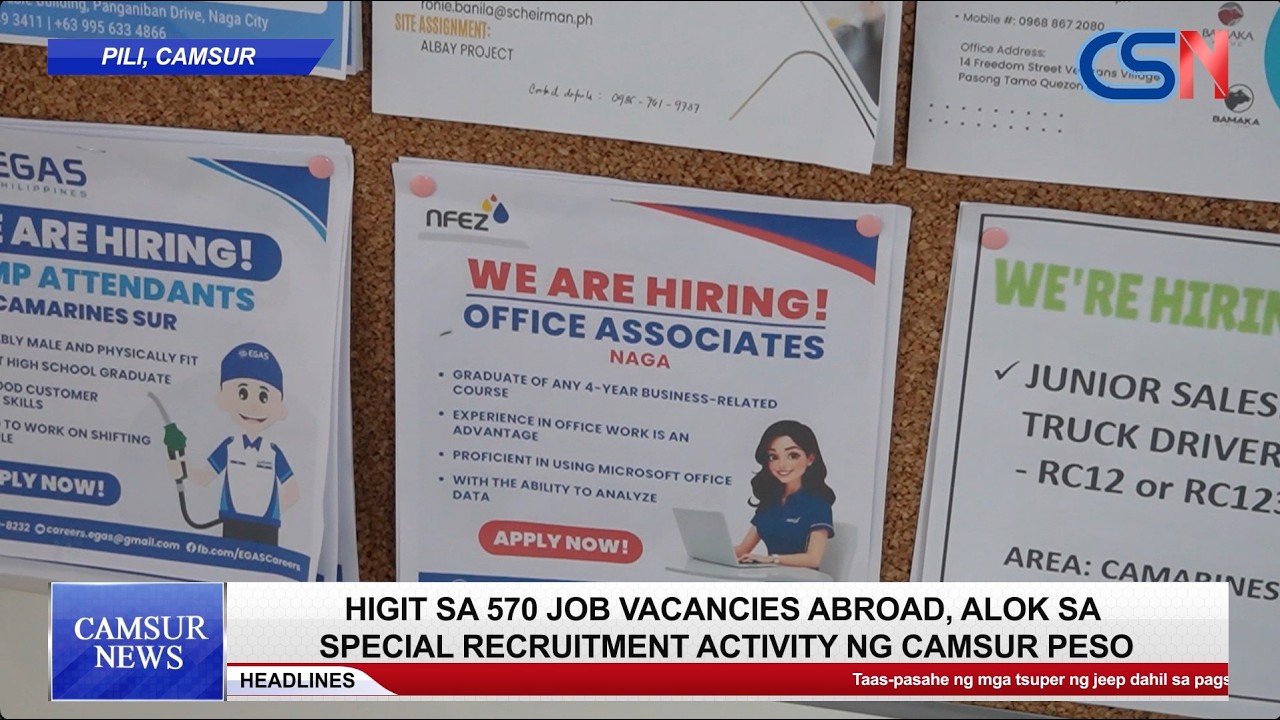 Higit sa 570 job vacancies abroad, alok sa special recruitment activity ng CamSur PESO