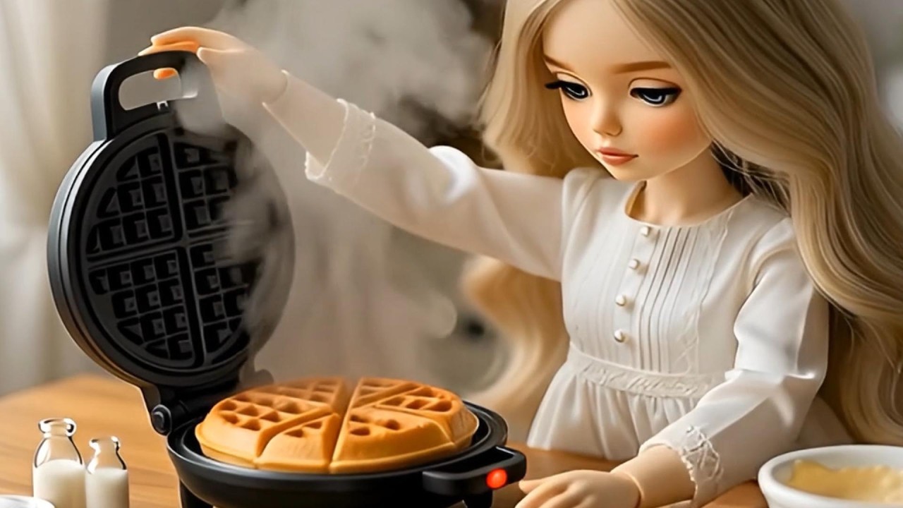 Miniature Cooking ASMRㅣCooking waffle 와플 만들기 doll vlog BJD
