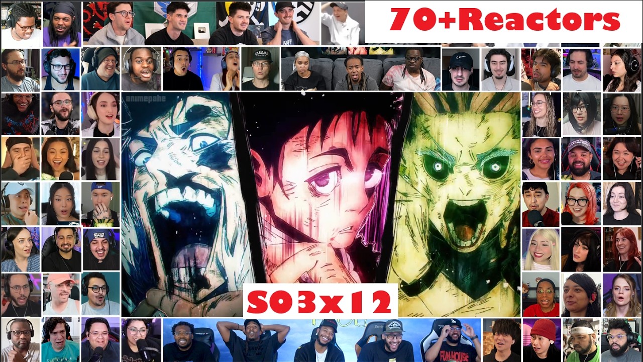 [70+ Reactors] Jujutsu Kaisen Season 3 Episode 12 MEGA Reaction Mashup FINALE - 呪術廻戦 3期 12話 リアクション