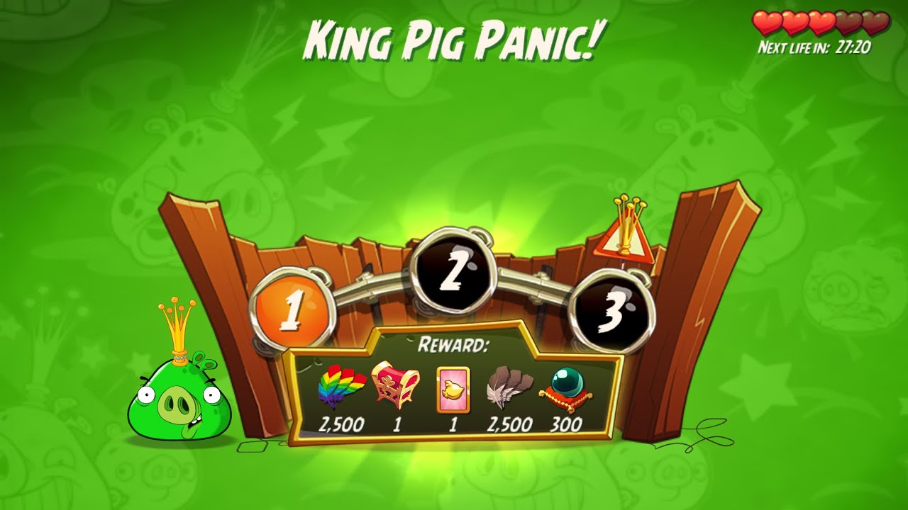 KPP 3-4-5 Rooms - No Red,Blues,Chuck,Hal - King Pig Panic, Angry Birds 2 