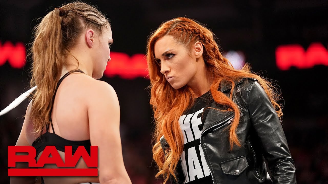 Бекки Линч выбирает Ронду Раузи своим соперником на WrestleMania: Raw, 28 января 2019 г.