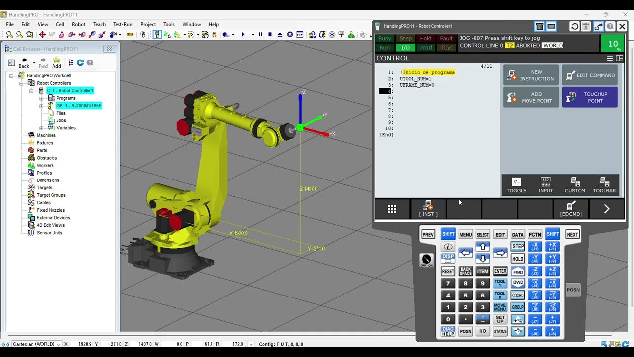 Tutorial robot FANUC - Crear programa y movimientos FINE y CNT