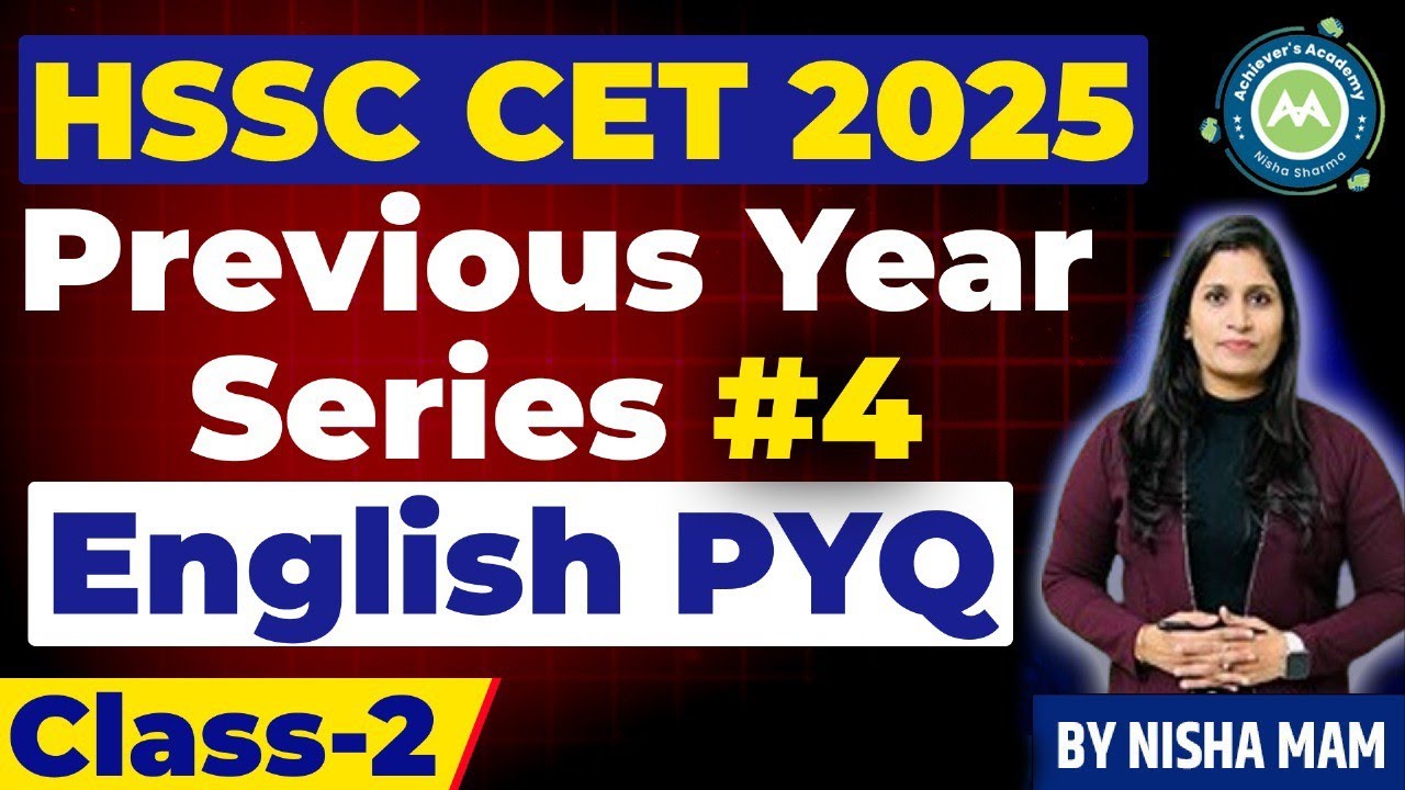 CET Previous Years Paper Solution #4  English Pyq also Imp For Htet Exam By NIsha Sharma