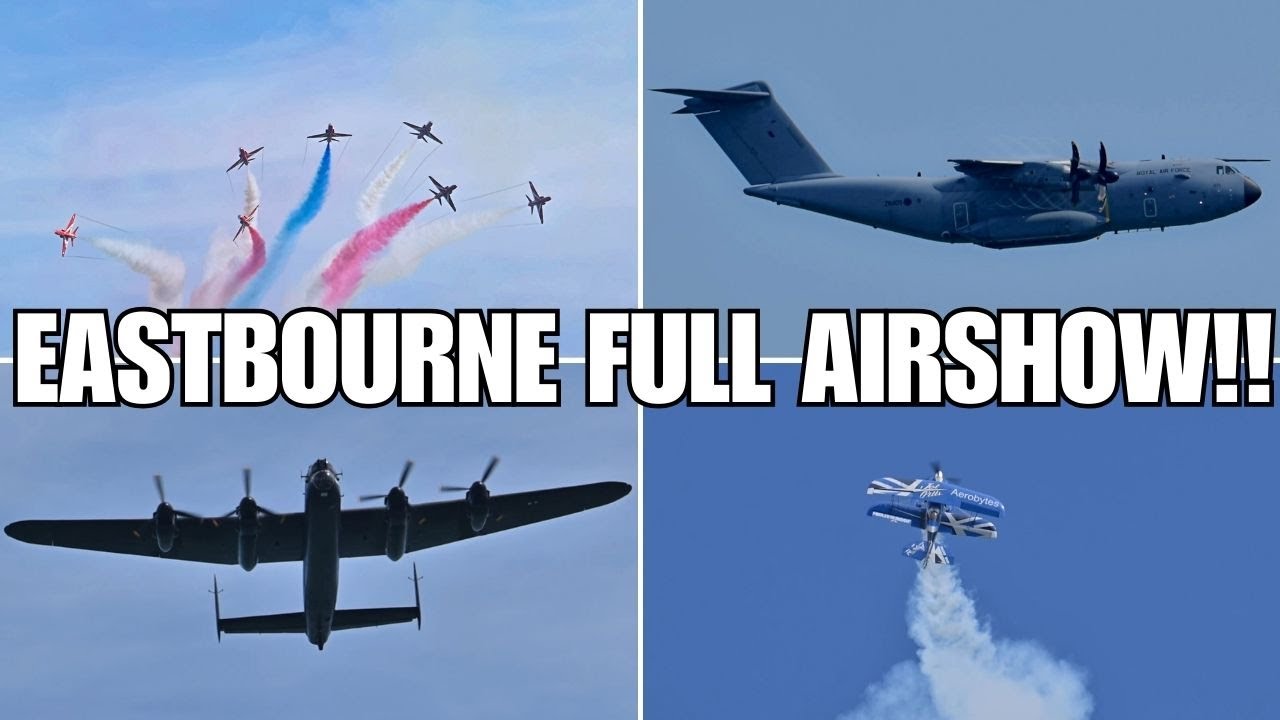 Eastbourne Airshow 2025 ✈ FULL DAY Highlights – Red Arrows, Lancaster, Jet Pitts & More!