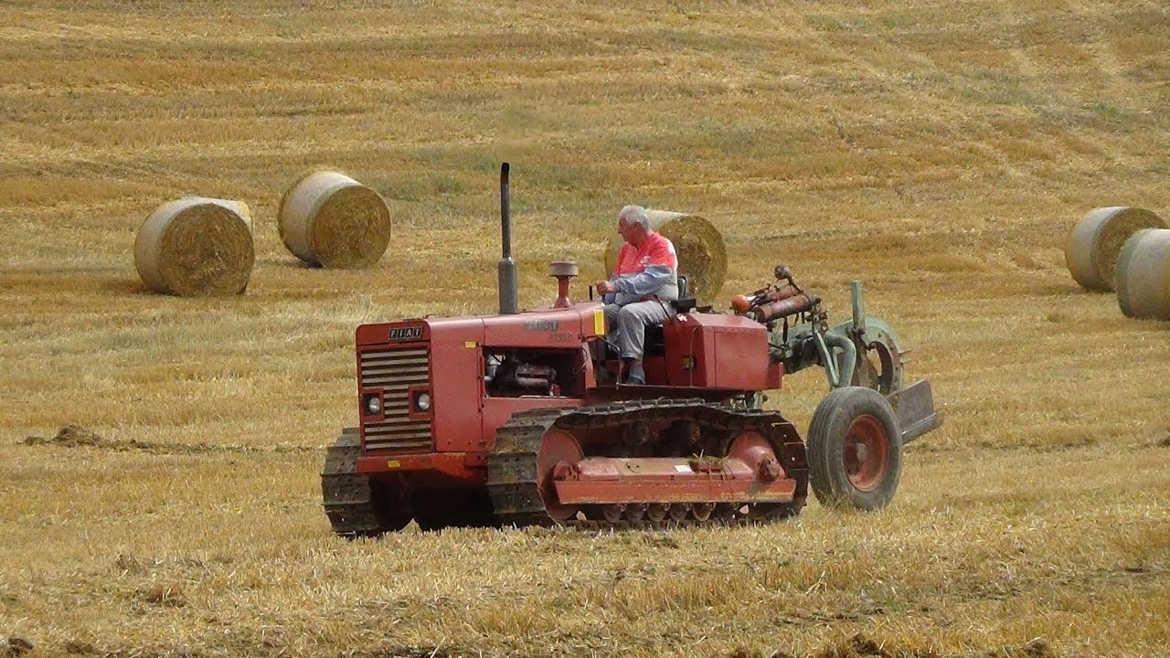 Fiat 70C, Caterpillar D5B, Fiat 1355C e mietilega Laverda - Aratura Castello 2019
