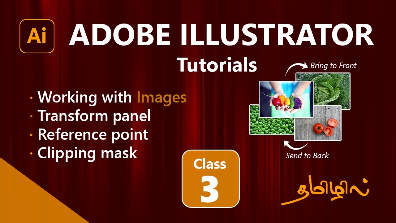 Adobe illustrator Beginner class 3 | Working with Images | Transform panel | Clipping Mask