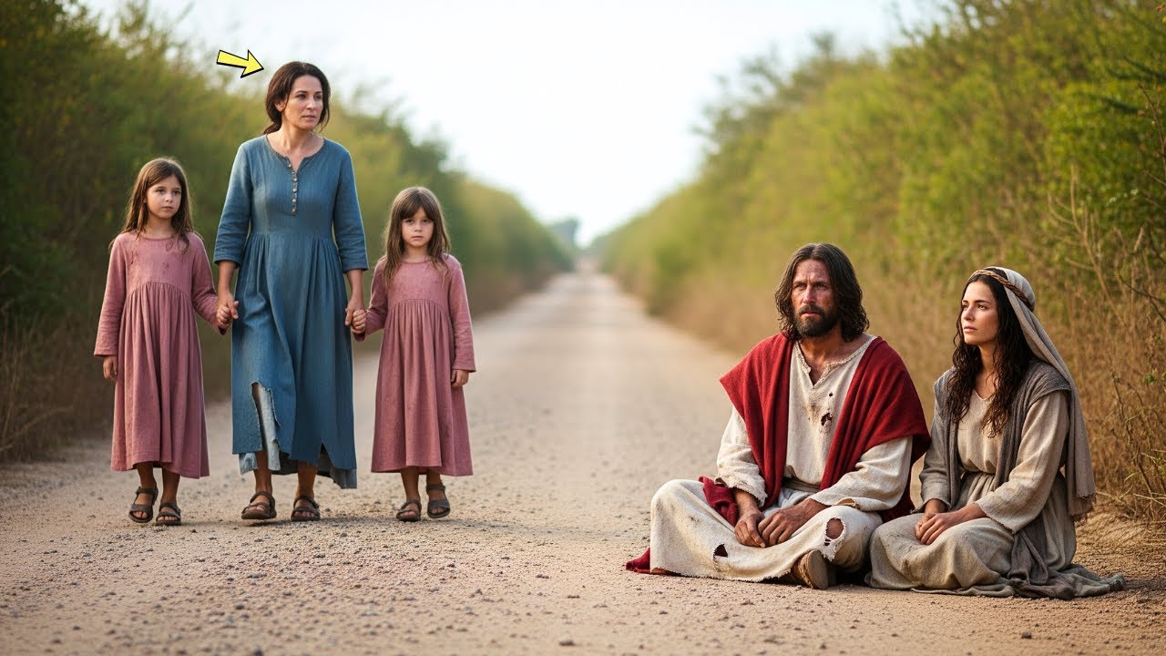 Viúva salvou um casal de idosos abandonados no meio da estrada, mas eram Jesus e Maria disfarçados…