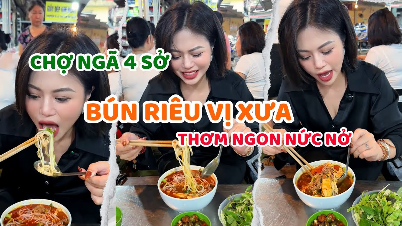 BÚN RIÊU NGÃ TƯ SỞ CHUẨN VỊ XƯA #maymomam #bunrieu #monngonmoingay