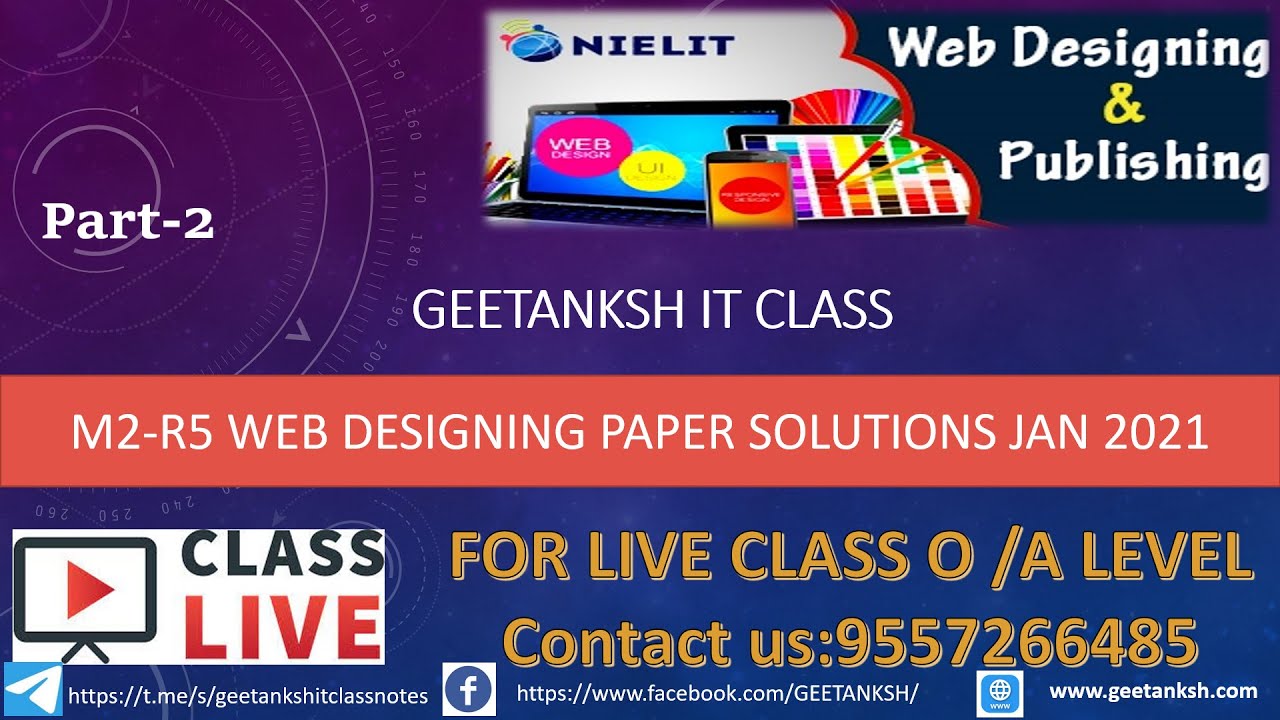 M2-R5/A2-R5 paper solutions Jan 2021 Part -2 (web designing & publishing)|GIITM|GIITM