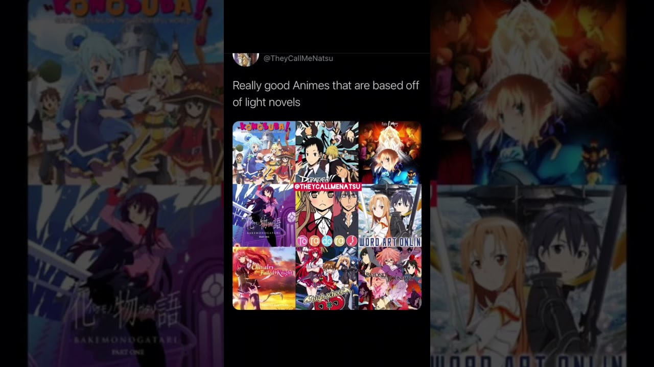 Animes Based Off Light Novels