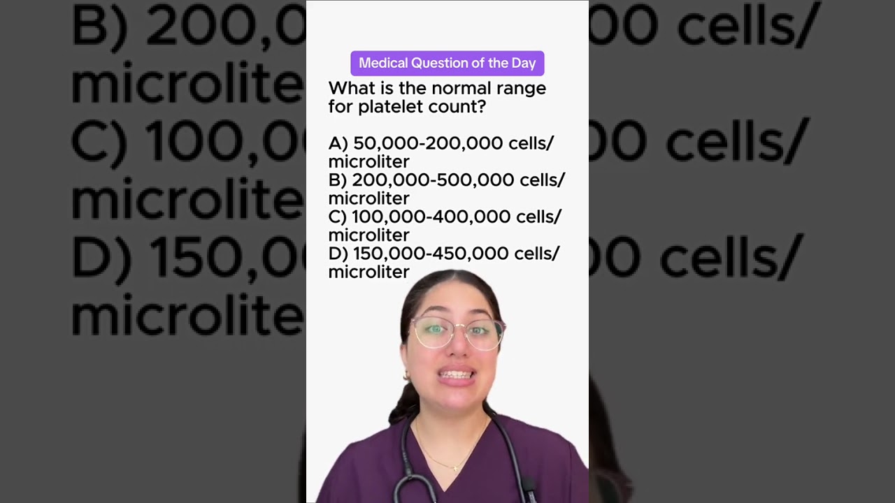 What is the normal range for platelet count?📚